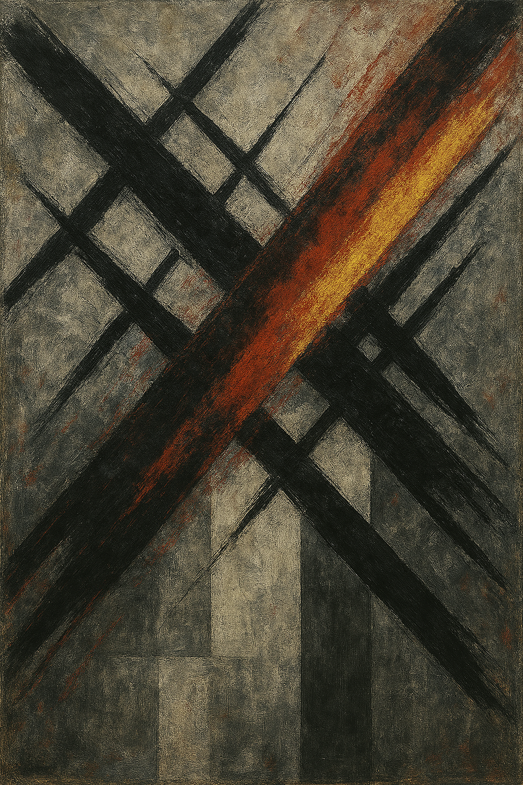 Fractured Ascension, Resin layers on panel, 100 × 70 cm, 2023-11-07